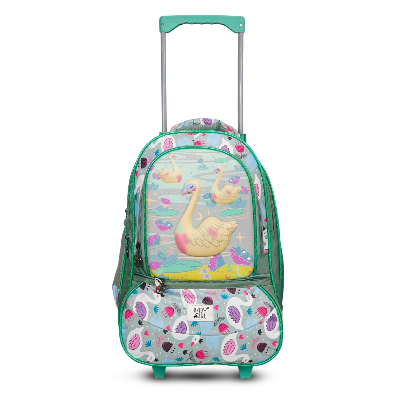 Little Munchkins Kids Trolley School Bag with Wheels | Motocross Dirt Bike Print | 18 Inch | 2-in-1 Backpack + Trolley