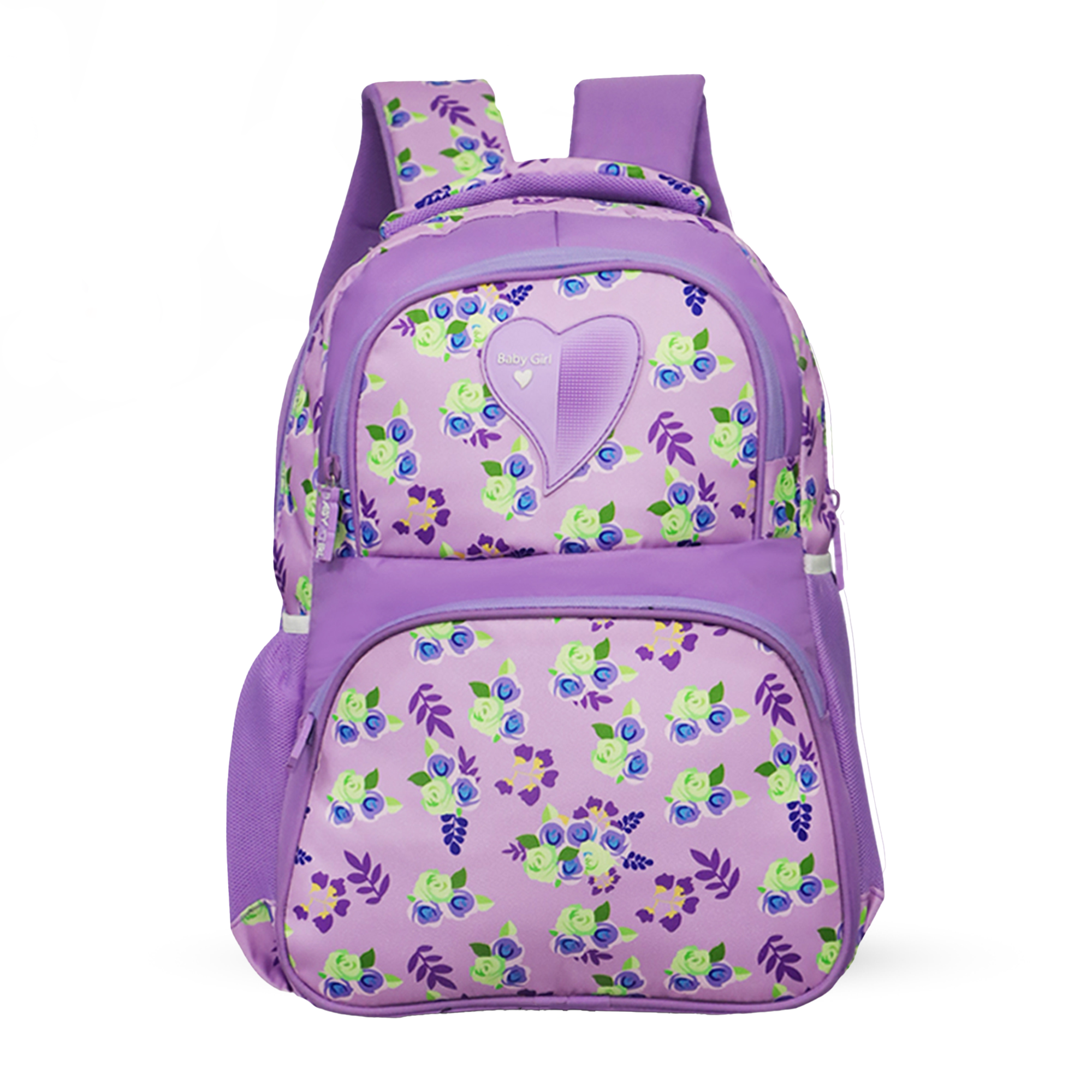Purple Floral Comfort Kids Backpack | 35L Capacity with Padded Straps &amp; Water-Resistant Fabric